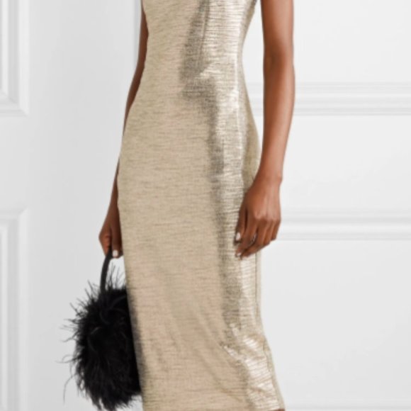 ALICE + OLIVIA Delora textured-lamé midi dress - Picture 2 of 3